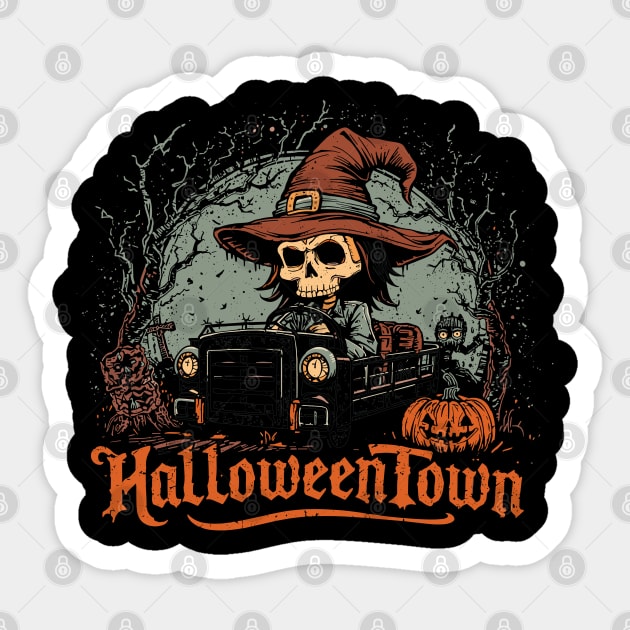 Halloweentown Cab Ride Sticker by JessArty